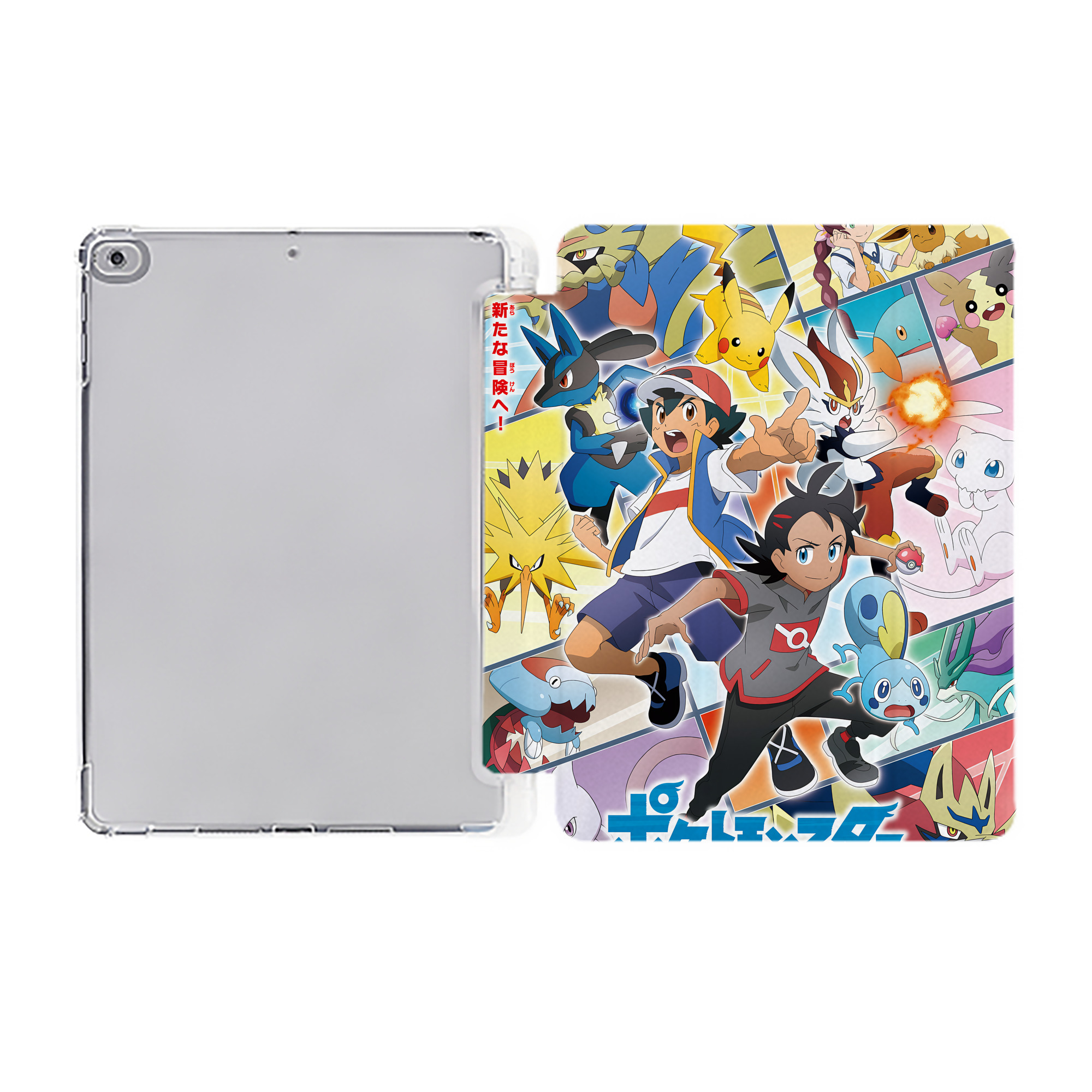 （画像用） ポケットモンスター Pokémon IPad ケース ペン収納付き 三つ折りスタンド PUレザー×シリコン 対応機種9.5/10.5/10.9インチ